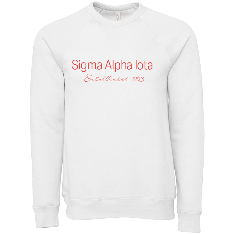 Sigma Alpha Iota Embroidered Printed Name Crewneck Sweatshirts