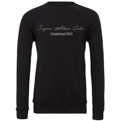 Sigma Alpha Iota Embroidered Scripted Name Crewneck Sweatshirts