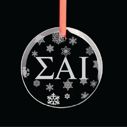 Sigma Alpha Iota Round Multi-Snowflake Ornament