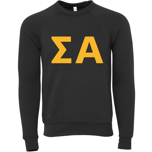 Sigma Alpha Lettered Crewneck Sweatshirts