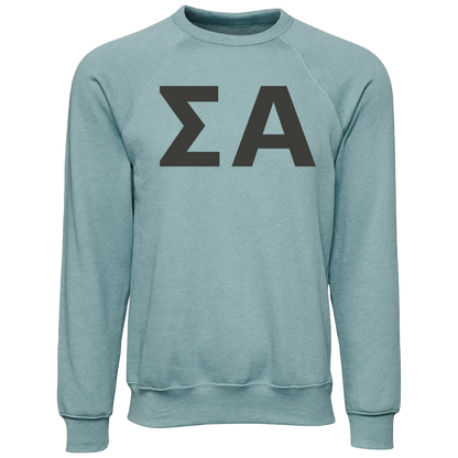 Sigma Alpha Lettered Crewneck Sweatshirts