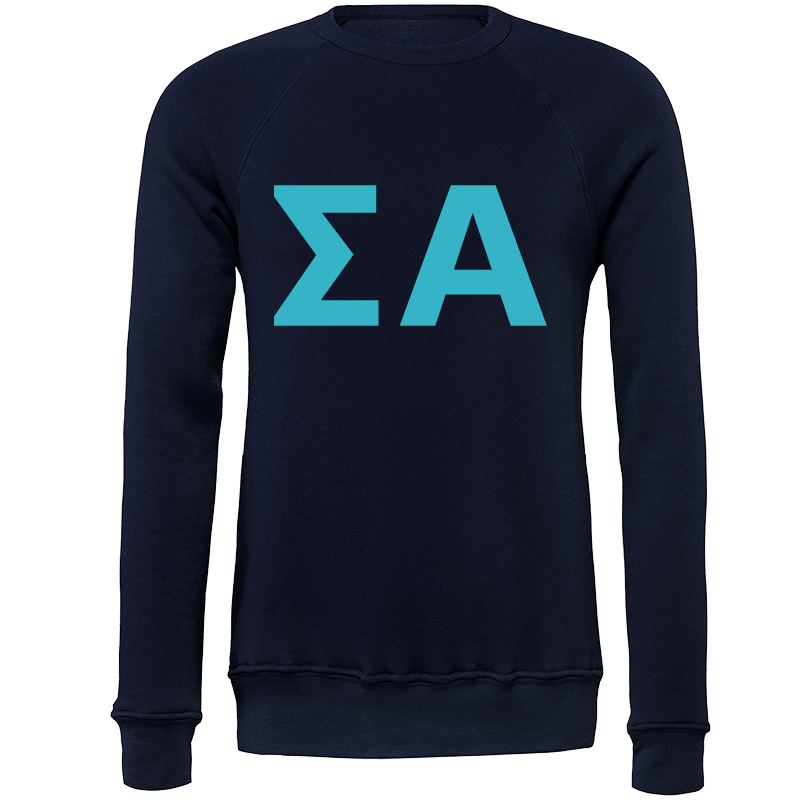 Sigma Alpha Lettered Crewneck Sweatshirts