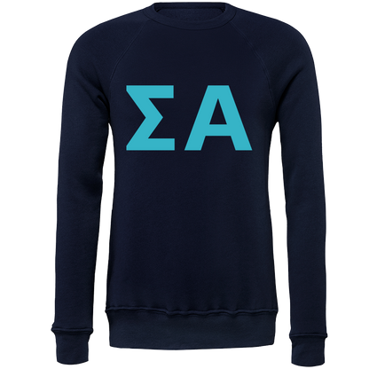 Sigma Alpha Lettered Crewneck Sweatshirts