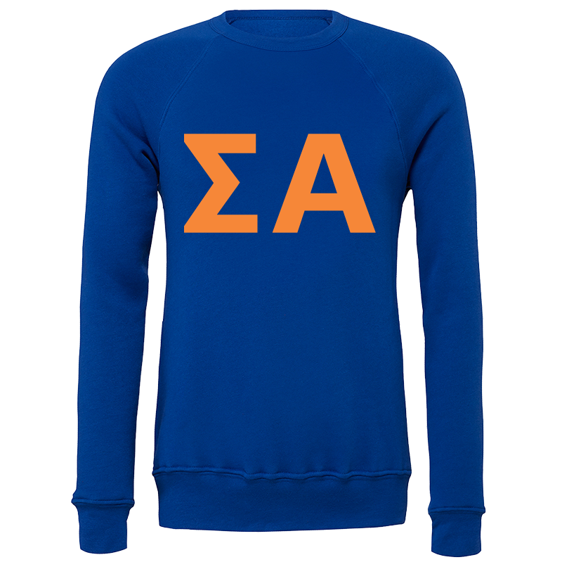 Sigma Alpha Lettered Crewneck Sweatshirts