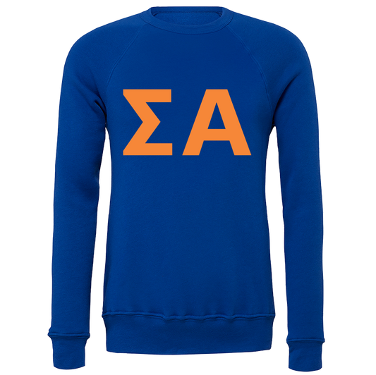 Sigma Alpha Embroidered Lettered Crewneck Sweatshirts