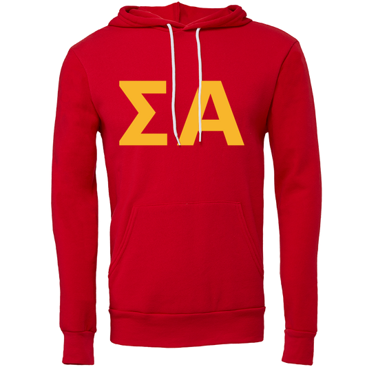 Sigma Alpha Embroidered Lettered Hooded Sweatshirts