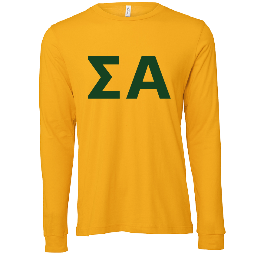 Sigma Alpha Lettered Long Sleeve T-Shirts