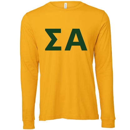 Sigma Alpha Lettered Long Sleeve T-Shirts