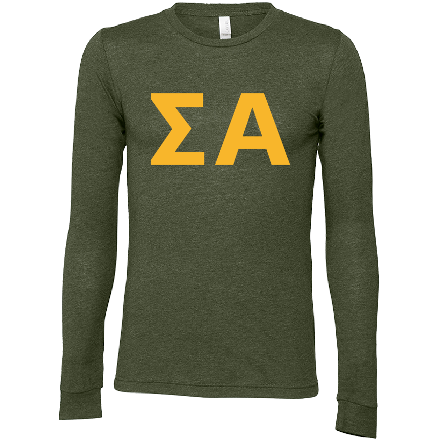 Sigma Alpha Lettered Long Sleeve T-Shirts