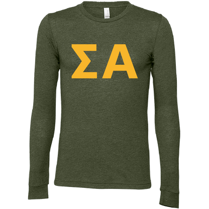 Sigma Alpha Lettered Long Sleeve T-Shirts