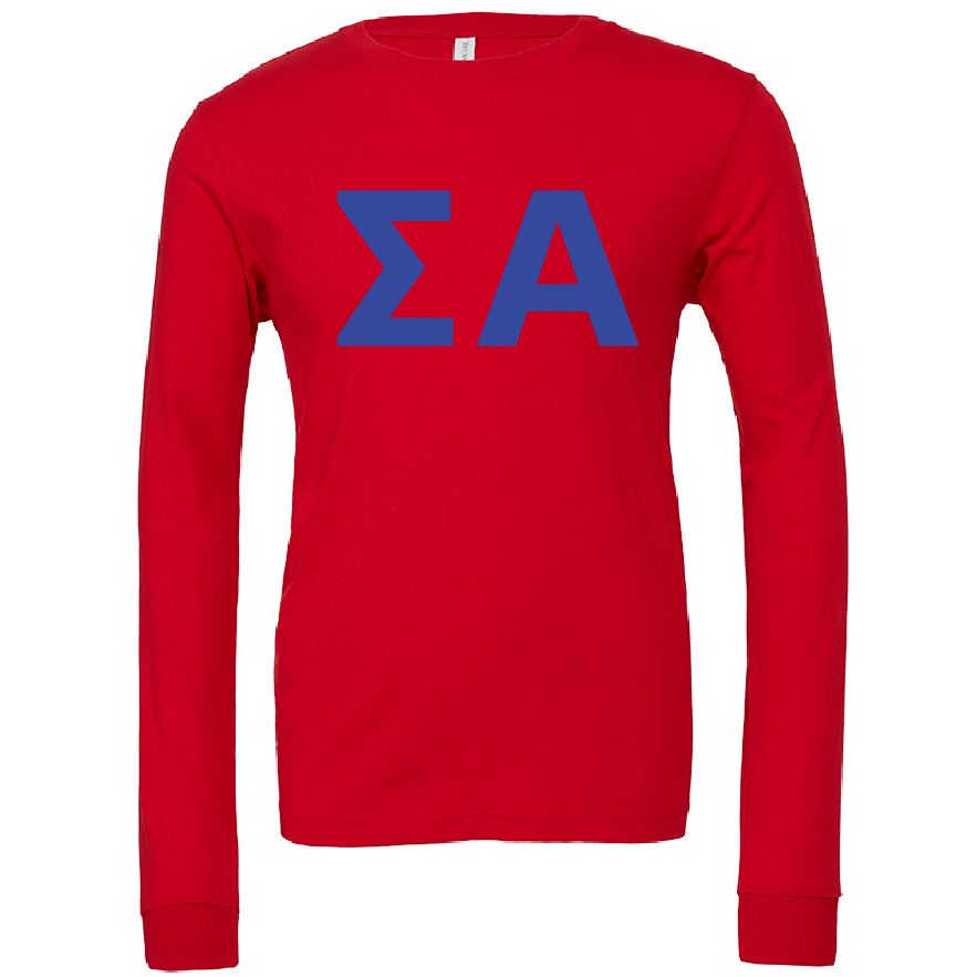 Sigma Alpha Lettered Long Sleeve T-Shirts