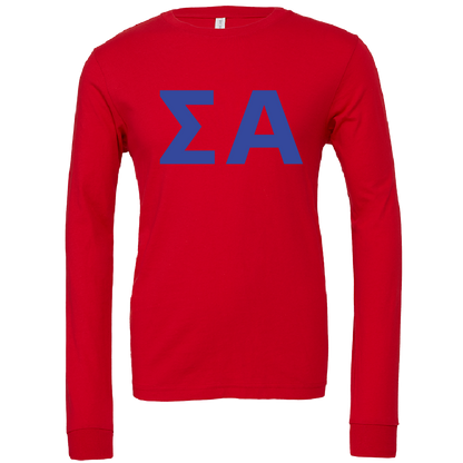 Sigma Alpha Lettered Long Sleeve T-Shirts