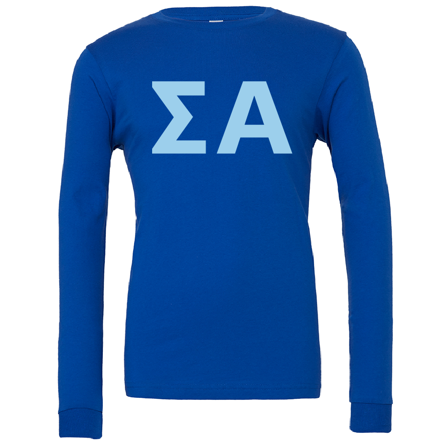 Sigma Alpha Lettered Long Sleeve T-Shirts