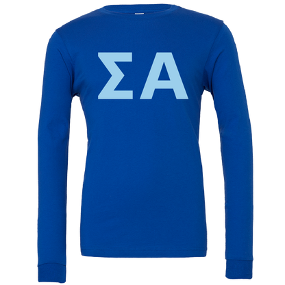 Sigma Alpha Lettered Long Sleeve T-Shirts