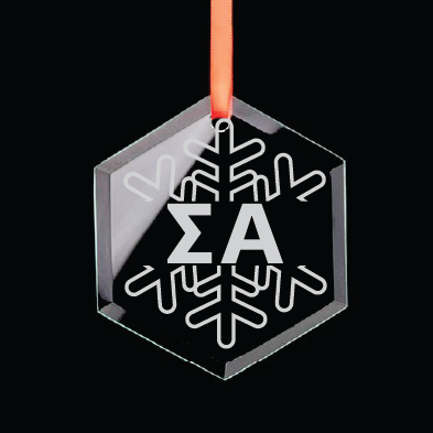 Sigma Alpha Hexagon Single-Snowflake Ornament