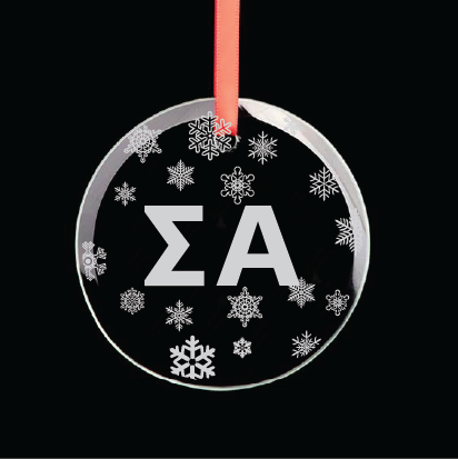 Sigma Alpha Round Multi-Snowflake Ornament