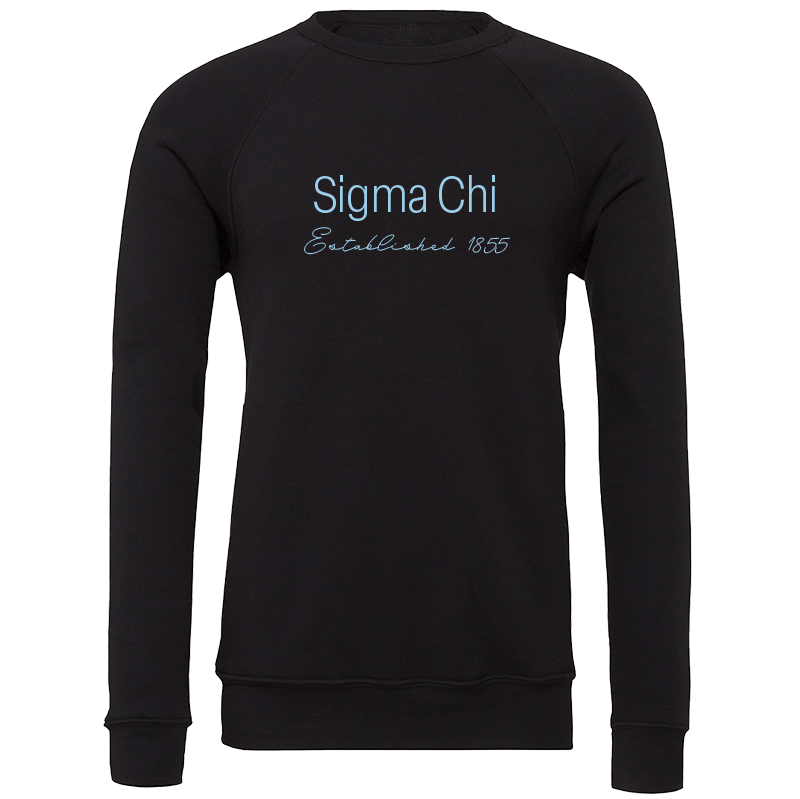 Sigma Chi Embroidered Printed Name Crewneck Sweatshirts