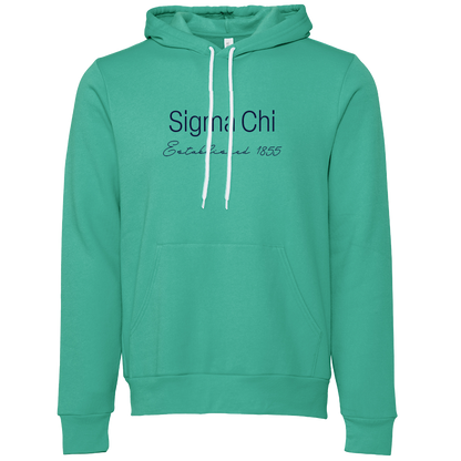 Sigma Chi Embroidered Printed Name Hooded Sweatshirts