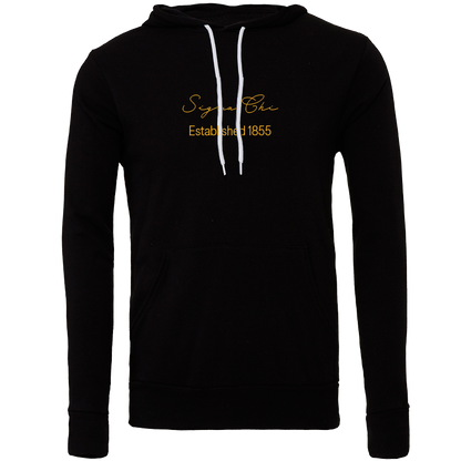 Sigma Chi Embroidered Scripted Name Hooded Sweatshirts
