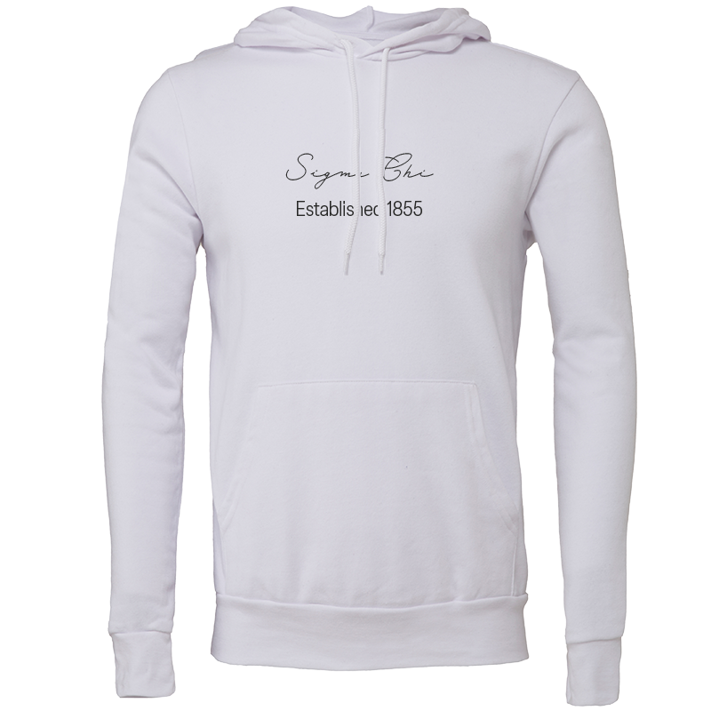Sigma Chi Embroidered Scripted Name Hooded Sweatshirts