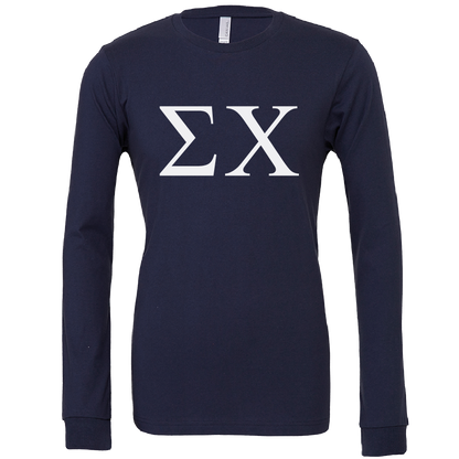 Sigma Chi Lettered Long Sleeve T-Shirts