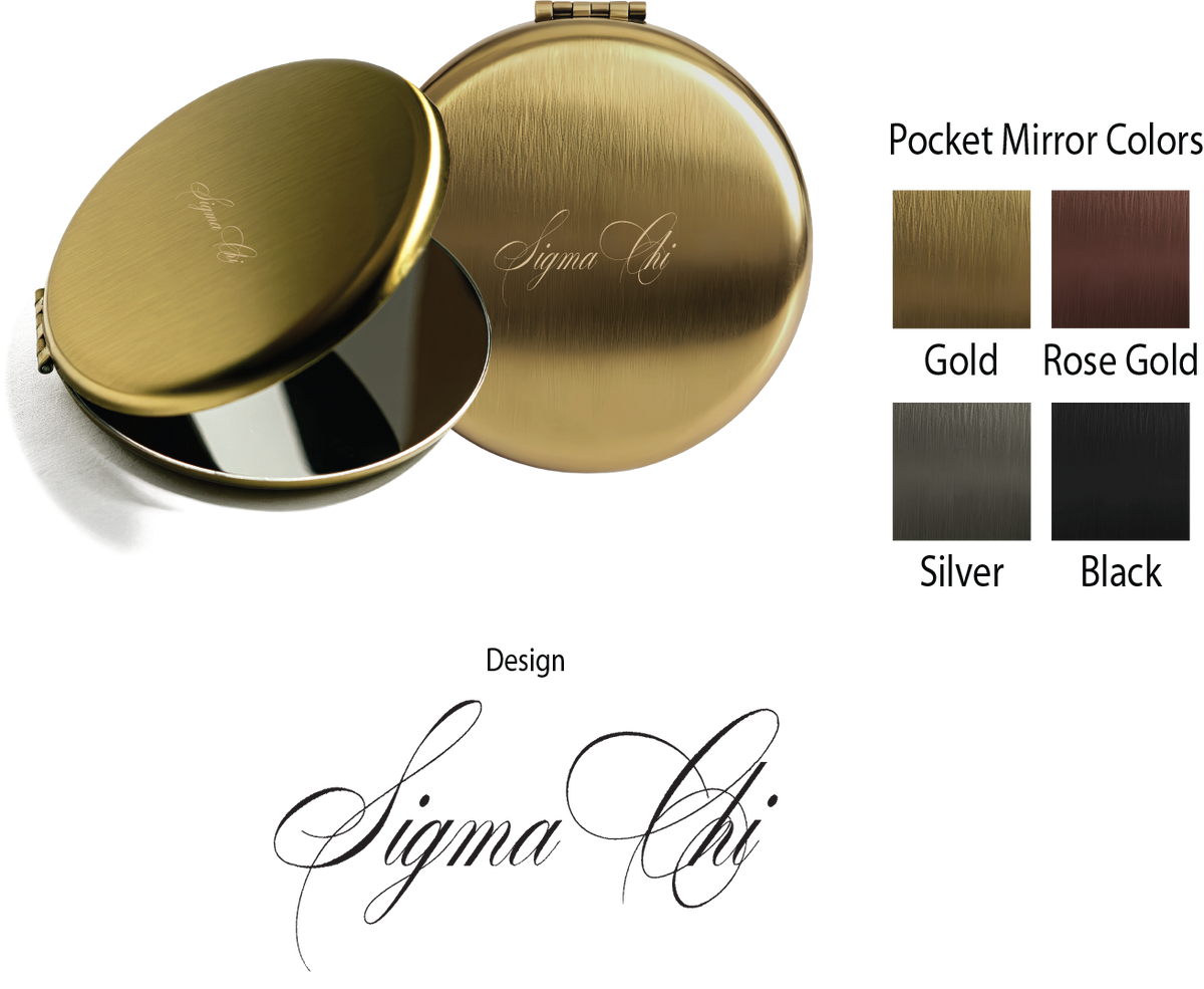 Sigma Chi Script Pocket Mirrors