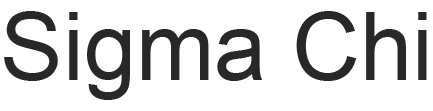 Sigma Chi logo in black text on a white background