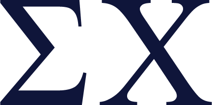 Sigma Xi logo with white letters on a blue background