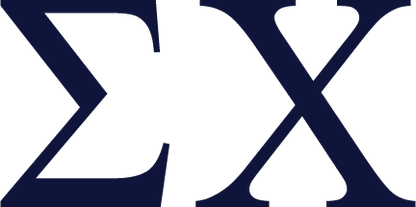 Sigma Xi logo with white letters on a blue background