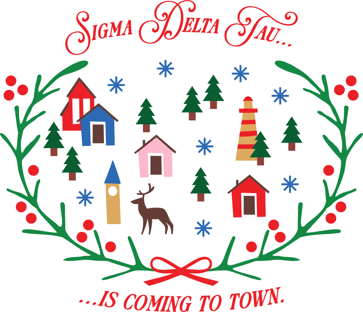 Sigma Delta Tau Christmas Village Crewneck