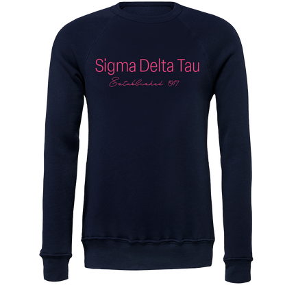 Sigma Delta Tau Embroidered Printed Name Crewneck Sweatshirts