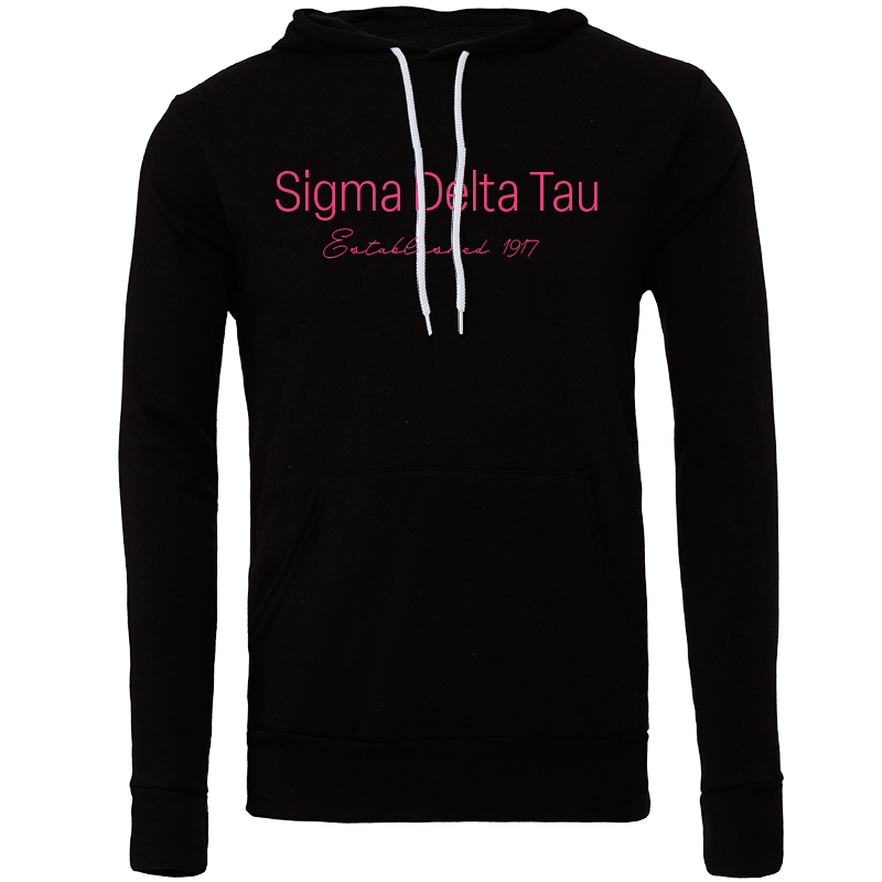 Sigma Delta Tau Embroidered Printed Name Hooded Sweatshirts