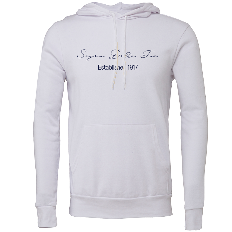 Sigma Delta Tau Embroidered Scripted Name Hooded Sweatshirts