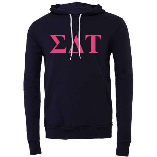Sigma Delta Tau Embroidered Lettered Hooded Sweatshirts