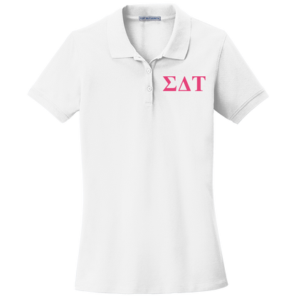 Sigma Delta Tau Ladies' Embroidered Polo Shirt