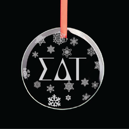 Sigma Delta Tau Round Multi-Snowflake Ornament