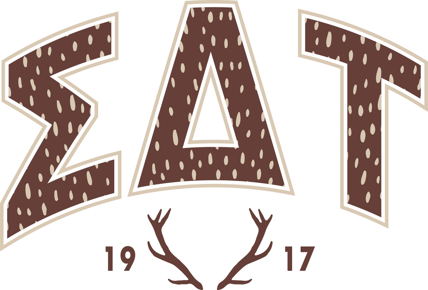 Sigma Delta Tau Fawn Print Varsity Crewneck