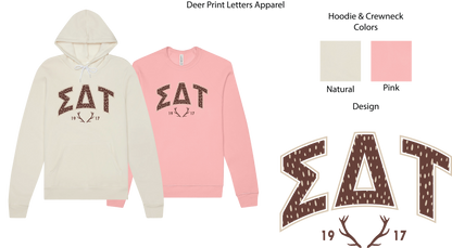 Sigma Delta Tau Fawn Print Varsity Hoodie