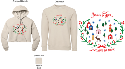 Sigma Kappa Christmas Village Cropped Hoodie