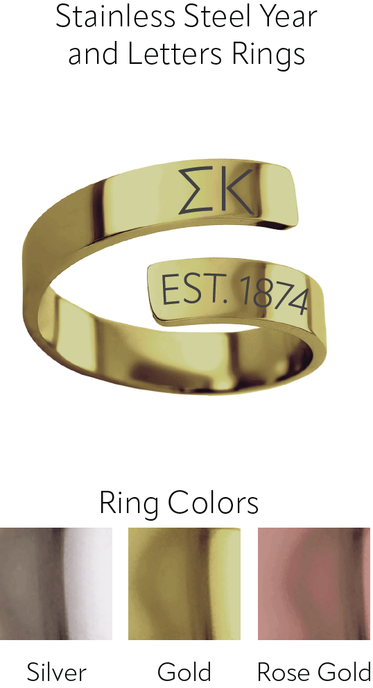 Sigma Kappa Year and Letters Rings