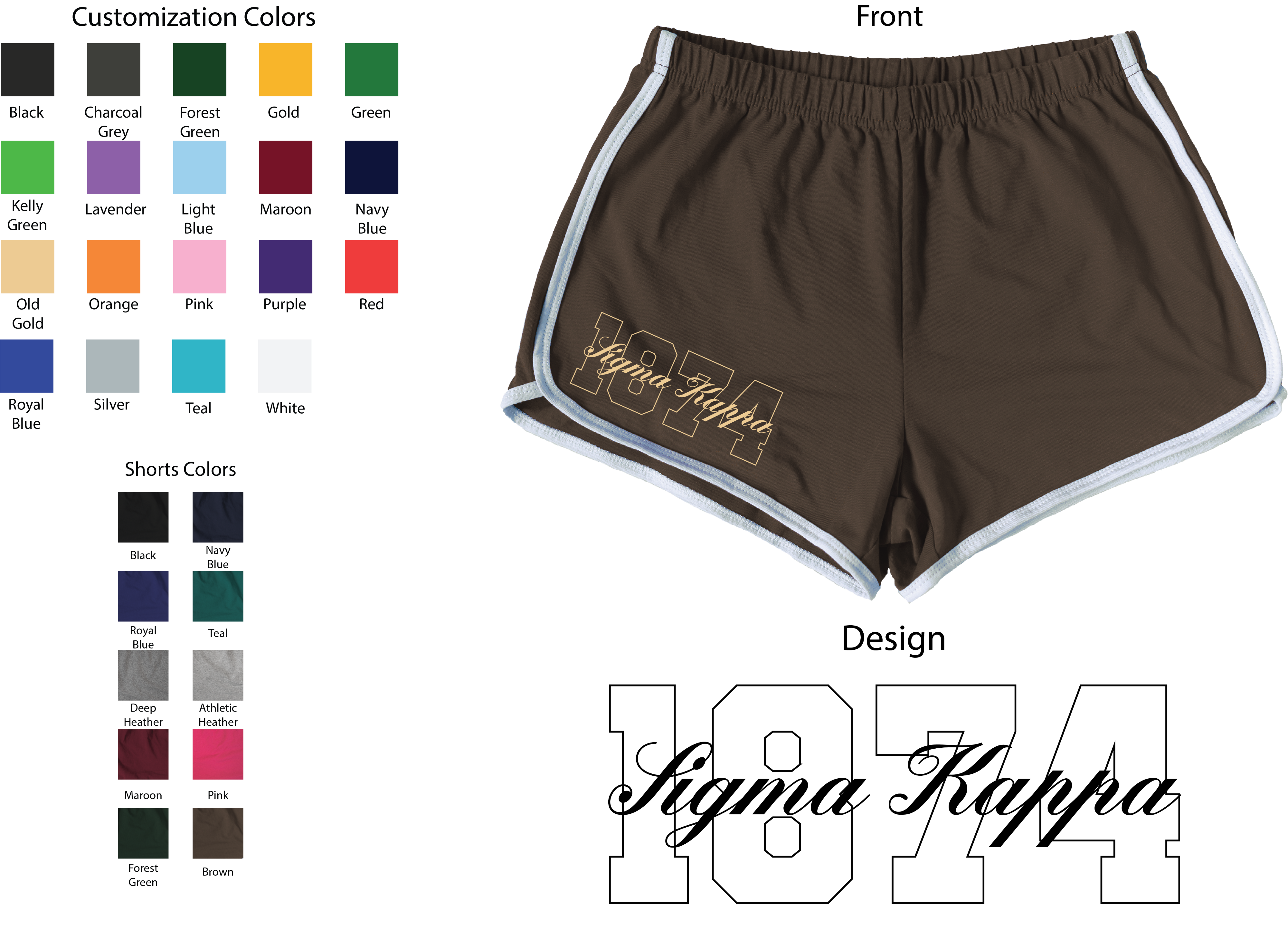 Sigma Kappa Year and Name Women's Shorts