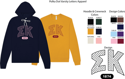 Sigma Kappa Varsity Polka Dot Crewneck