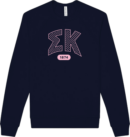 Sigma Kappa Varsity Polka Dot Crewneck