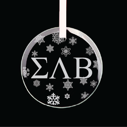 Sigma Lambda Beta Round Multi-Snowflake Ornament w/ White Ribbon