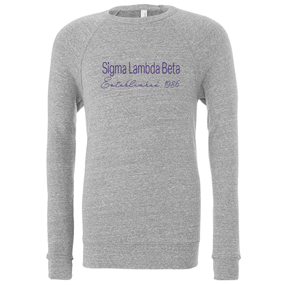 Sigma Lambda Beta Embroidered Scripted Name Crewneck Sweatshirts
