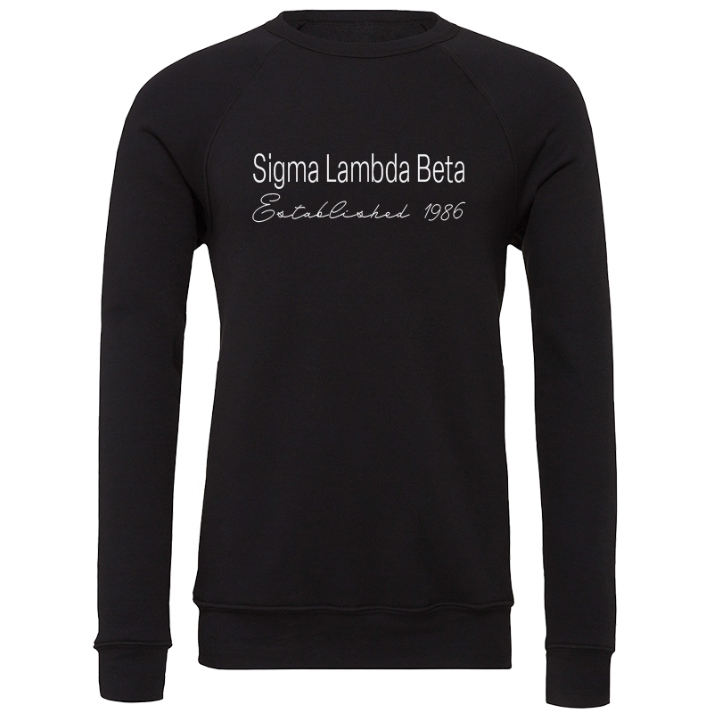 Sigma Lambda Beta Embroidered Scripted Name Crewneck Sweatshirts
