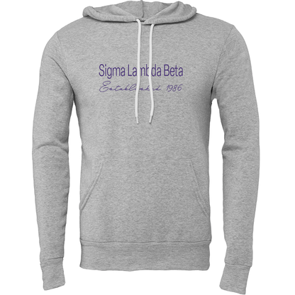 Sigma Lambda Beta Embroidered Scripted Name Hooded Sweatshirts