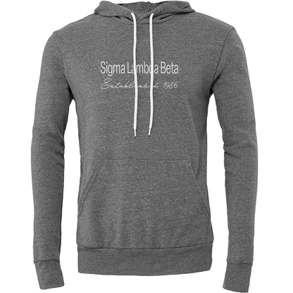 Sigma Lambda Beta Embroidered Scripted Name Hooded Sweatshirts