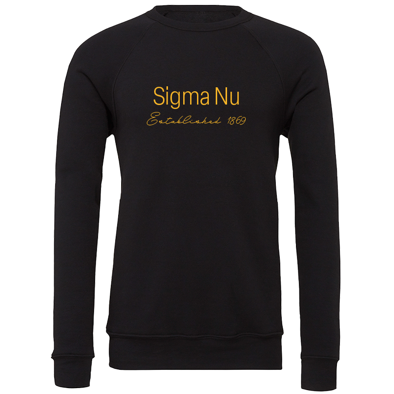 Sigma Nu Embroidered Printed Name Crewneck Sweatshirts