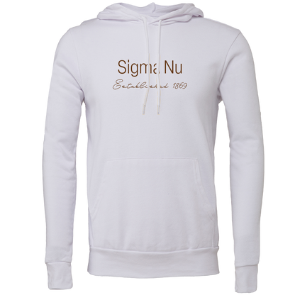 Sigma Nu Embroidered Printed Name Hooded Sweatshirts